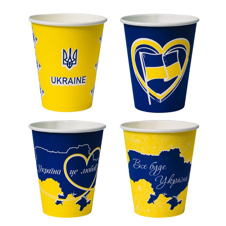 Стакани одноразові Україна PATRIOT паперові 250 мл 50 шт (CUP250PAT) - фото 1