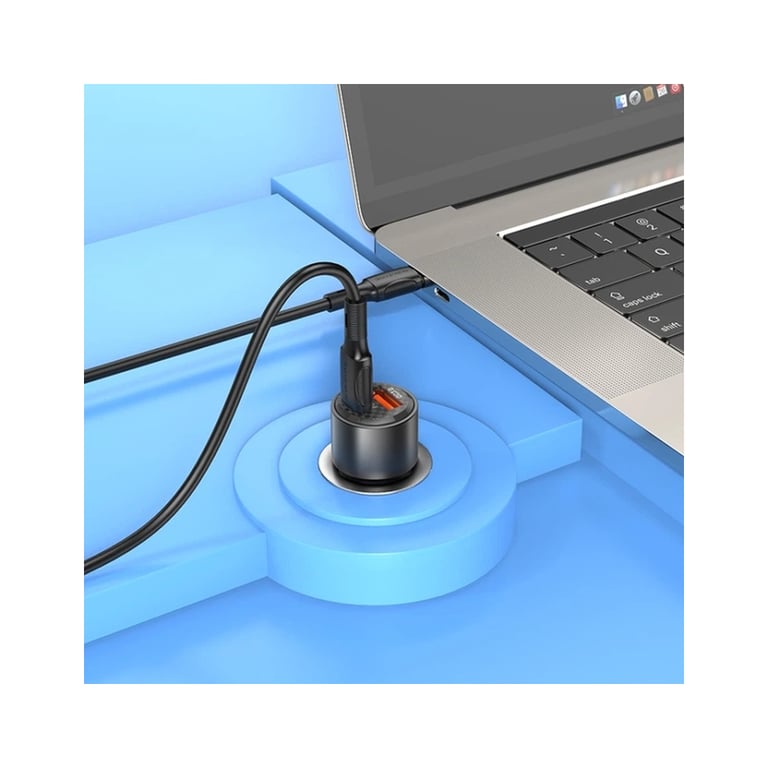 Зарядний пристрій BOROFONE 1xUSB-C PD65W + 1xUSB QC3.0 83W car adapter transparent black (6941991101625) - фото 3