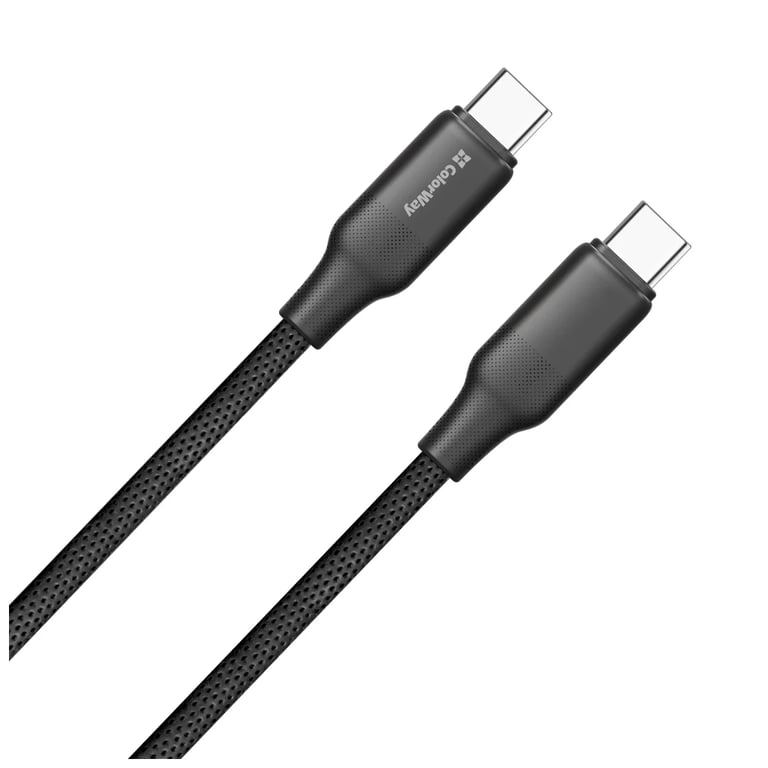 Дата кабель USB-C to USB-C 1.0m 3A 60W TPE embossed black ColorWay (CW-CBPDCC101-BK) - фото 3