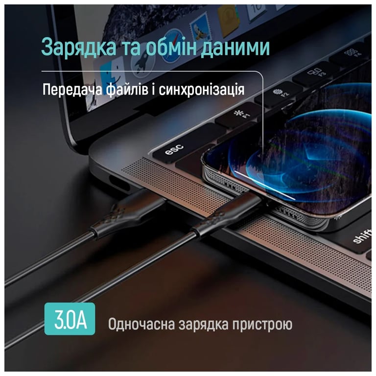 Дата кабель USB 2.0 AM to USB-C 1.0m 3A textured PVC black ColorWay (CW-CBUC094-BK) - фото 10