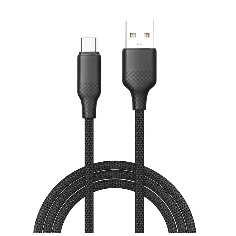 Дата кабель USB 2.0 AM to USB-C 2.0m 3A TPE embossed black ColorWay (CW-CBUC102-BK) - фото 1