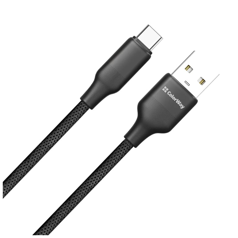 Дата кабель USB 2.0 AM to USB-C 2.0m 3A TPE embossed black ColorWay (CW-CBUC102-BK) - фото 3
