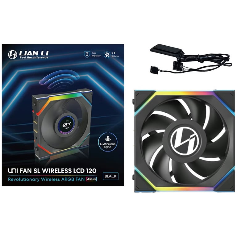 Кулер до корпусу Lian Li UNI Fan SL WIRELESS LCD 120-1, Black (G99.12SLLCD1W1B.00) - фото 7