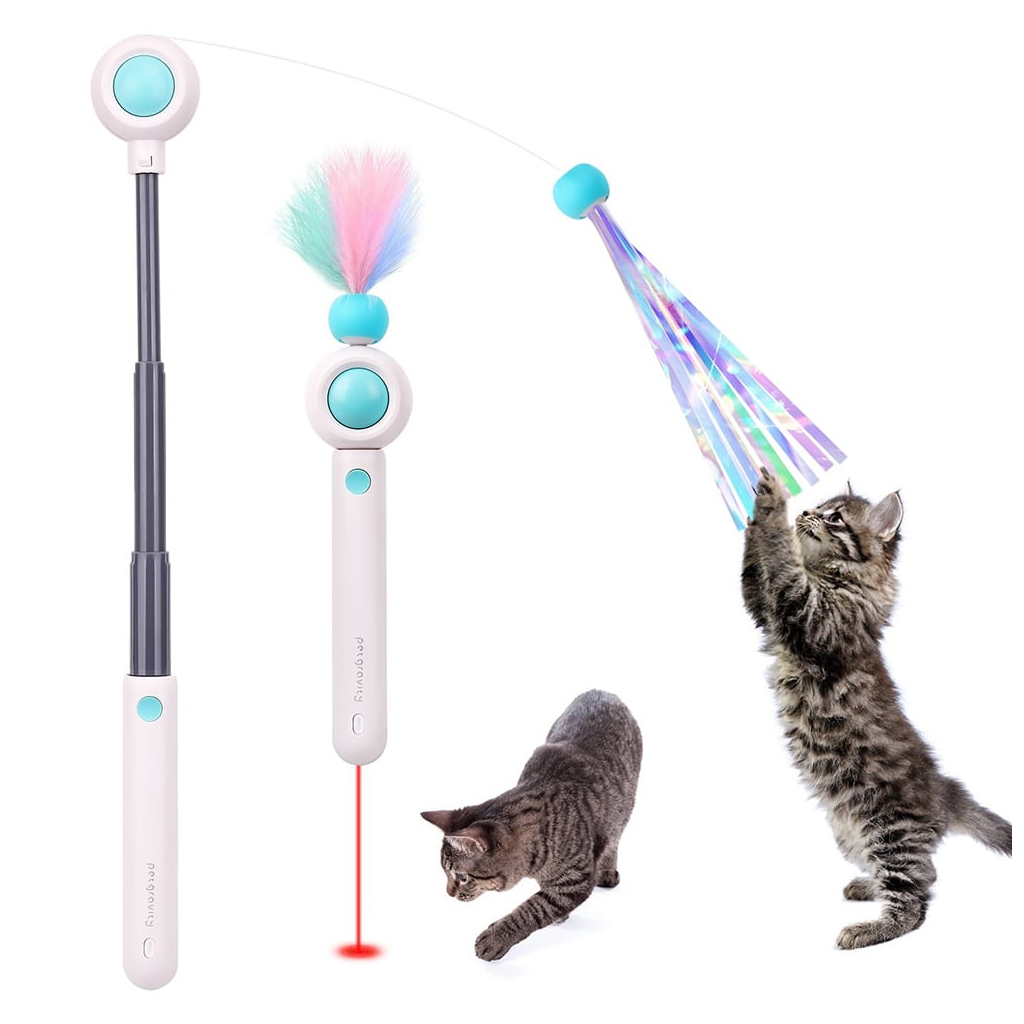 Іграшка для котів Petgravity Інтерактивна висувна вудочка з лазером блакитна (PG-CT053B) - фото 3 Іграшка для котів Petgravity Інтерактивна висувна вудочка з лазером блакитна (PG-CT053B) - фото 3
