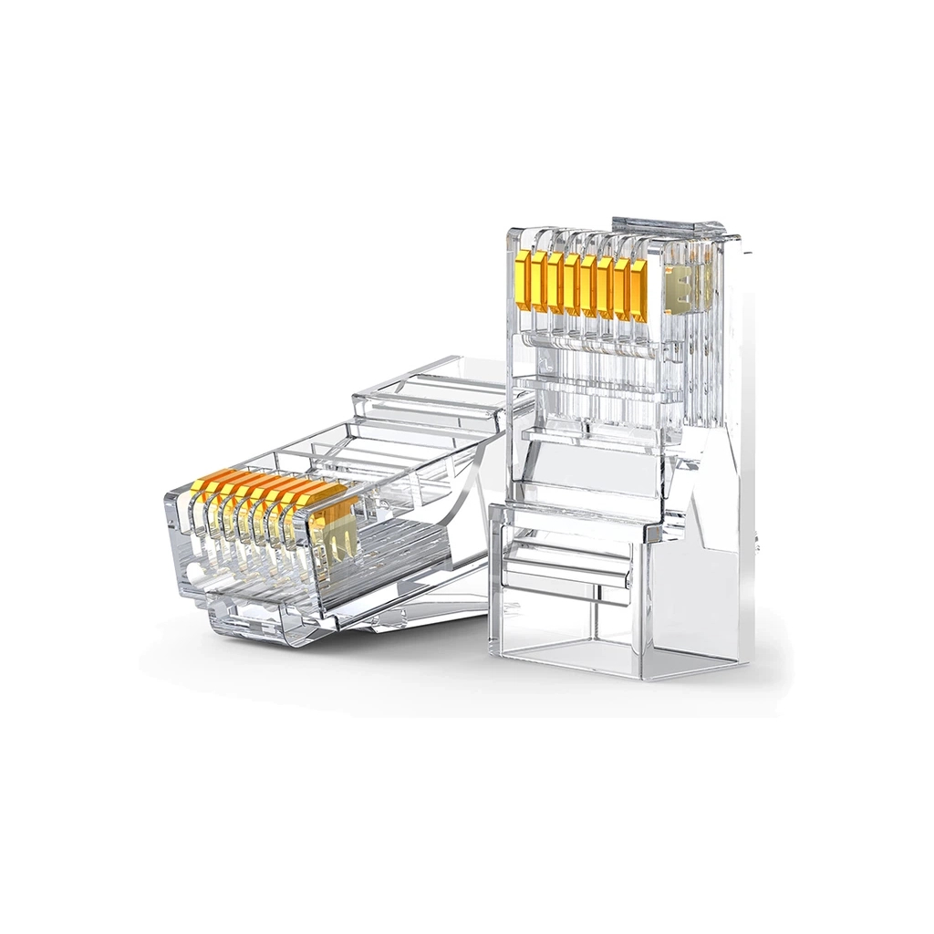 Конектор RJ45 cat.6 UTP, NW120, 100 шт упаковка, Transparent Ugreen (60558) - фото 2 Конектор RJ45 cat.6 UTP, NW120, 100 шт упаковка, Transparent Ugreen (60558) - фото 2