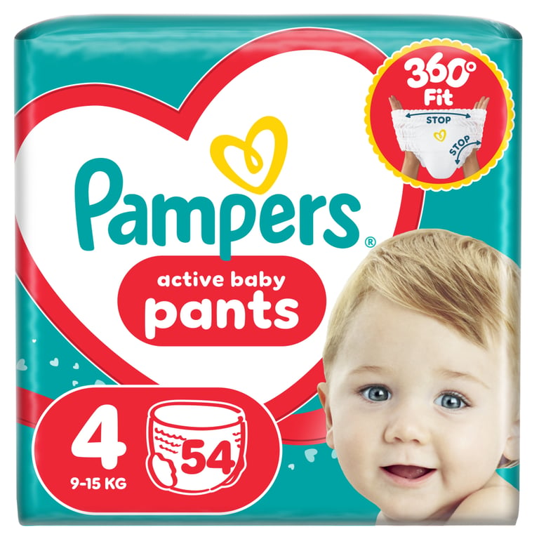 Підгузки Pampers Active Baby Pants Розмір 4 (9-15 кг) 54 шт (8006530316668) - фото 1