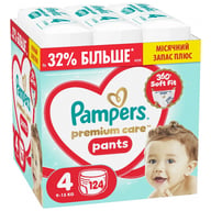 Підгузки Pampers Premium Care Pants Розмір 4 (9-15 кг) 124 шт (8006530315852) - фото 1