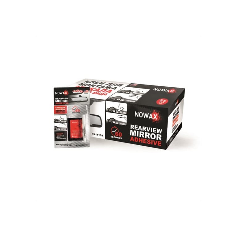 Автомобільний клей NOWAX REARVIERW MIRROR ADHESIVE 0,4ml+ 0.6ml (NX11109) - фото 2
