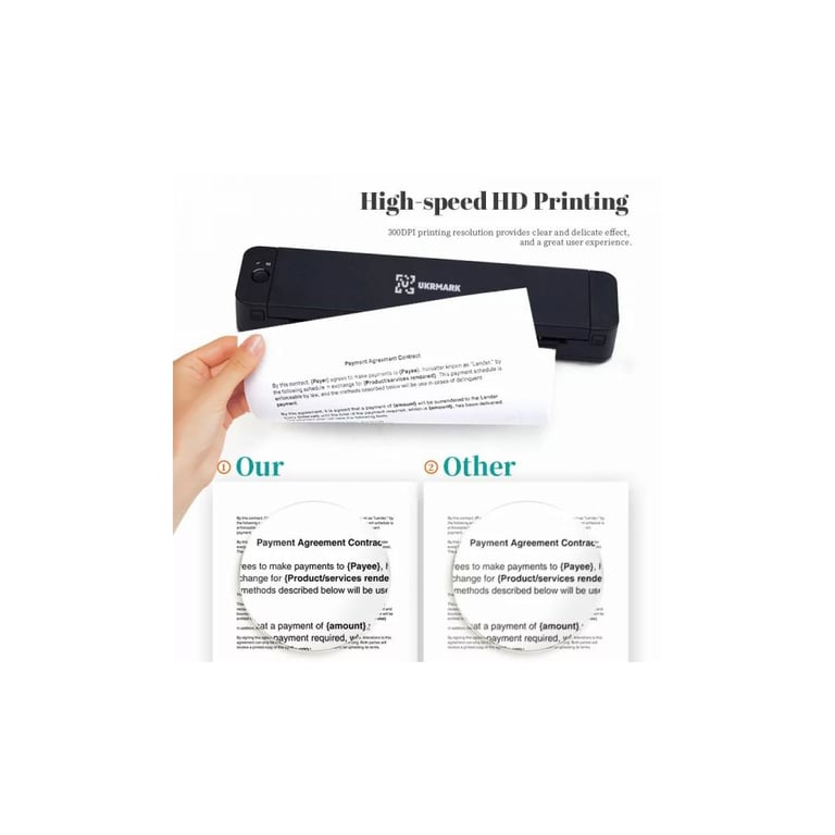 Принтер етикеток UKRMARK P832, A4, 300 dpi, wireless, Bluetooth USB Type-C, black (900347) - фото 2