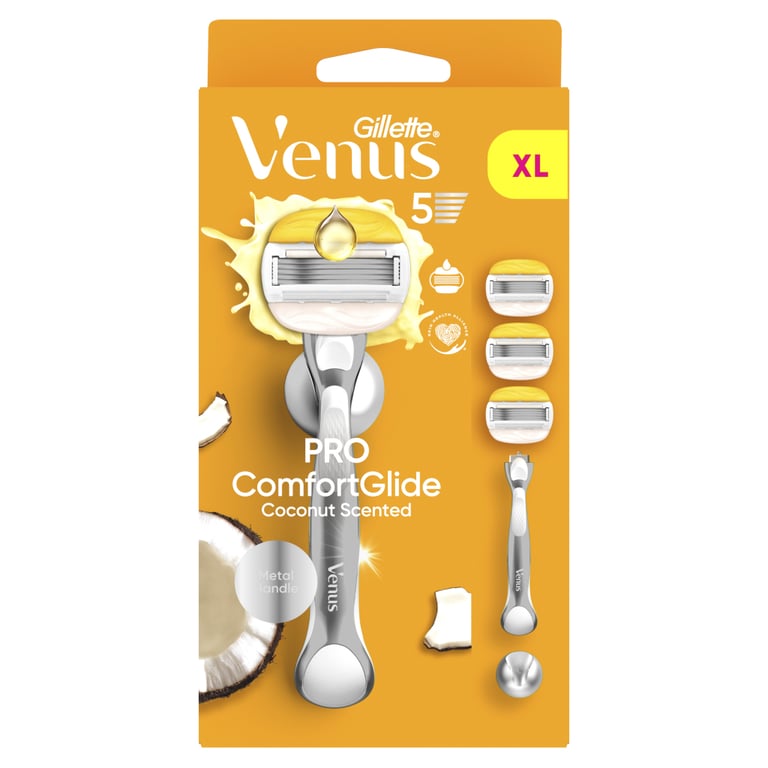 Бритва Gillette Venus Pro ComfortGlide Coconut з 3 змінними картриджами + гачок для бритви (8700216970105) - фото 5