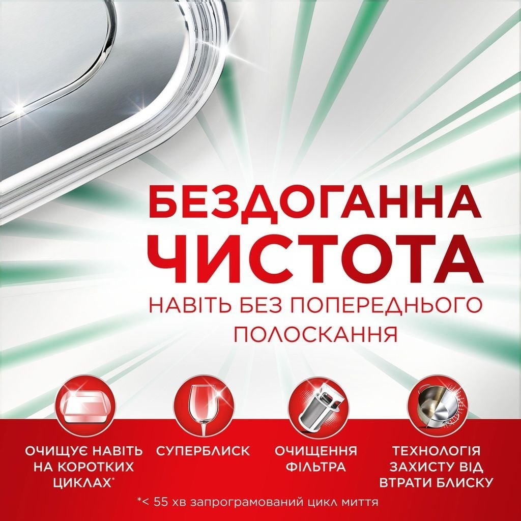 Таблетки для посудомийних машин Fairy Platinum Plus All in One Lemon 54 шт. (8006530115490) - фото 4 Таблетки для посудомийних машин Fairy Platinum Plus All in One Lemon 54 шт. (8006530115490) - фото 4