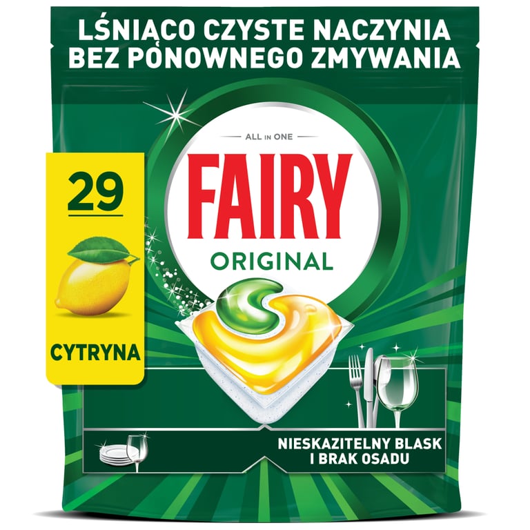 Таблетки для посудомийних машин Fairy Все-в-1 Original Лимон 29 шт. (8006530115711) - фото 1
