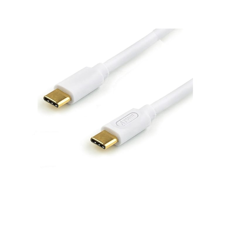 Дата кабель USB-C to USB-C 5.0m 30W 1.5A QC 3.0 white Atcom (AT-C50)