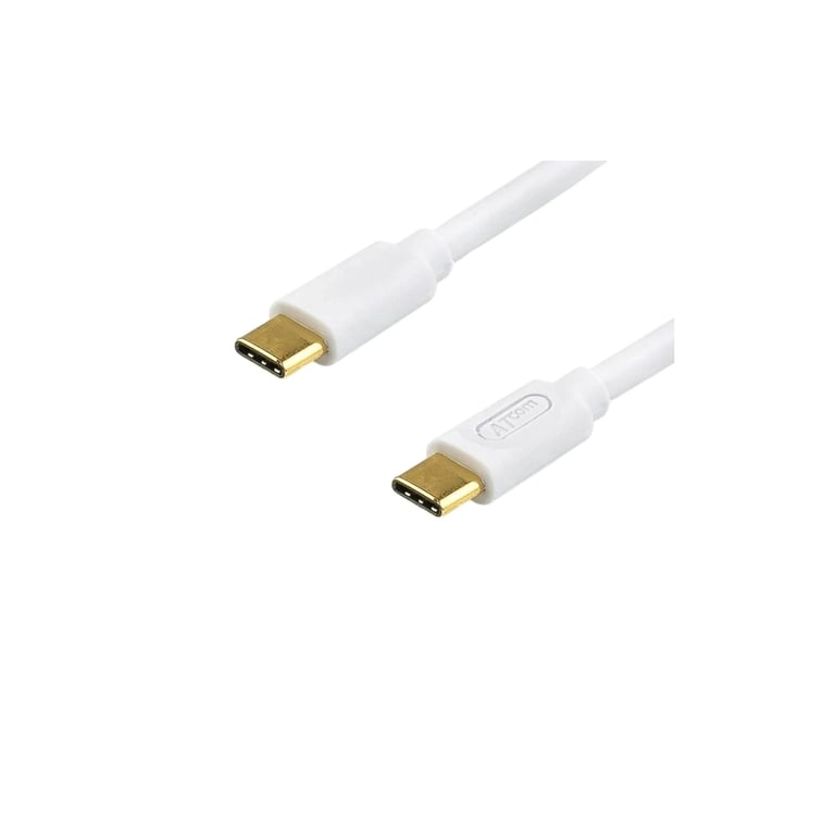 Дата кабель USB-C to USB-C 1.8m 60W 3A QC 3.0 white Atcom (AT-C18)