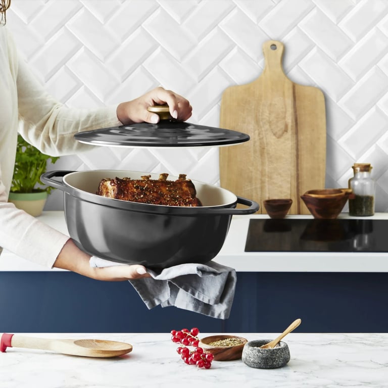 Каструля Tefal Air з кришкою 5.7л чорний (E2558904) - фото 6