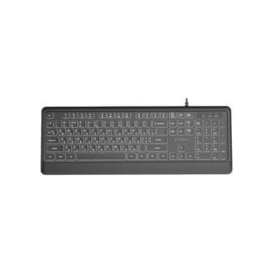Клавіатура Gembird Slim Multimedia White Backlight USB Black (KB-UML-04-CYRL) - фото 1