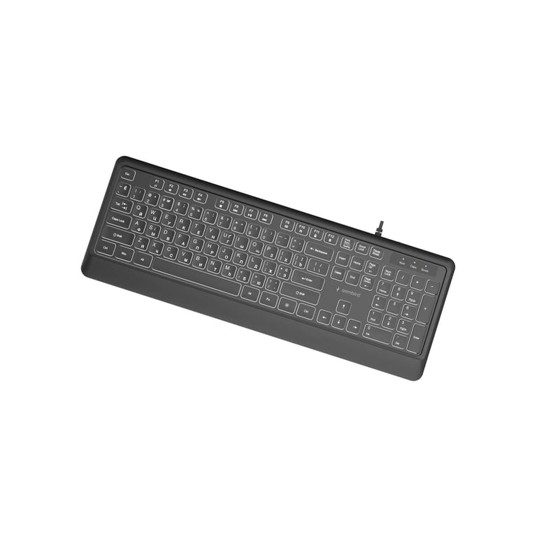 Клавіатура Gembird Slim Multimedia White Backlight USB Black (KB-UML-04-CYRL) - фото 3