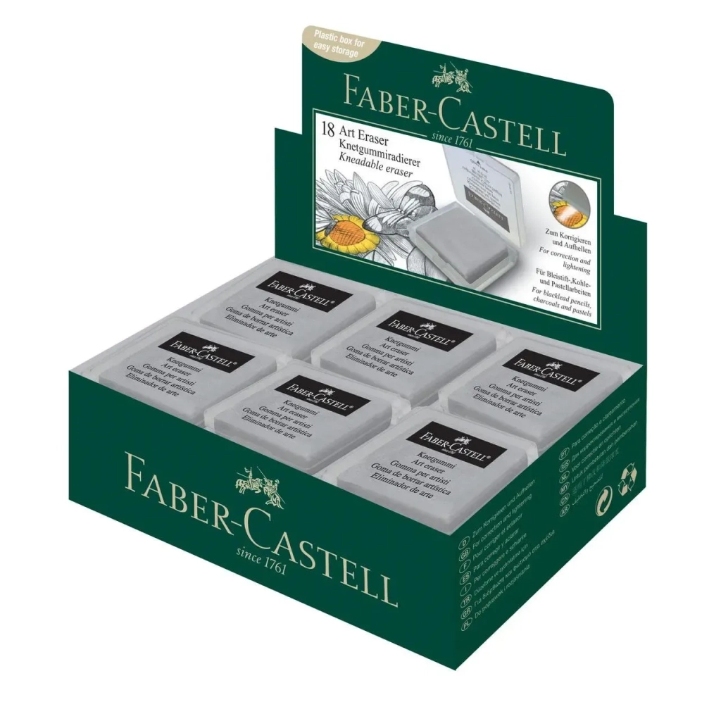 Гумка Faber-Castell «Клячка» Kneadable Art в пластиковій коробочці, колір сірий (24291) - фото 3 Гумка Faber-Castell «Клячка» Kneadable Art в пластиковій коробочці, колір сірий (24291) - фото 3