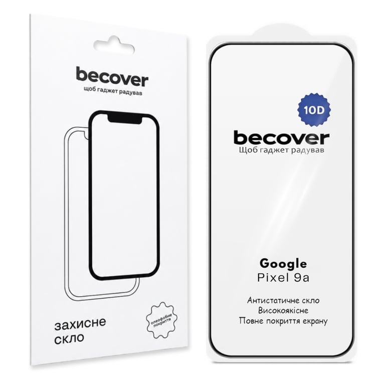 Скло захисне BeCover 10D Google Pixel 9a Black (715715) - фото 1