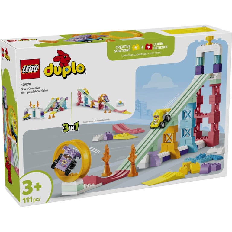 Конструктор LEGO DUPLO 3 в 1 Цікаві гірки та трампліни з автомобілями (10478) - фото 1