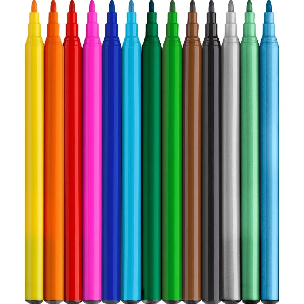 Фломастери Faber-Castell Динозавр 10 кольорів + 3 металика + наклейки у картонній коробці (32962) - фото 3 Фломастери Faber-Castell Динозавр 10 кольорів + 3 металика + наклейки у картонній коробці (32962) - фото 3