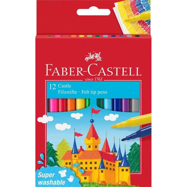 Фломастери Faber-Castell Замок Felt tip pen Castle у картонній коробці 12 кольорів (31677) - фото 1