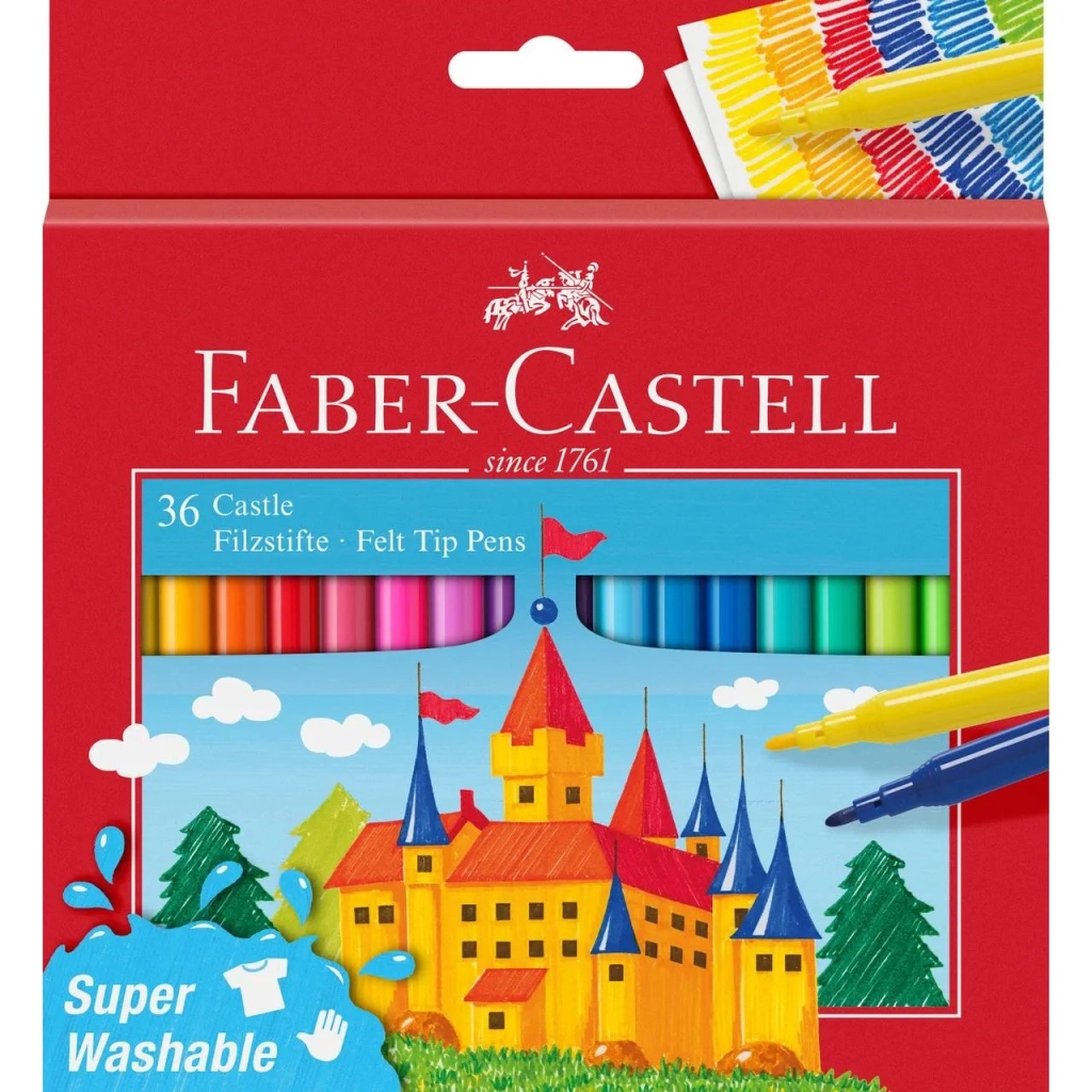 Фломастери Faber-Castell Замок Felt tip pen Castle у картонній коробці 36 кольорів (31678) - фото 1 Фломастери Faber-Castell Замок Felt tip pen Castle у картонній коробці 36 кольорів (31678) - фото 1