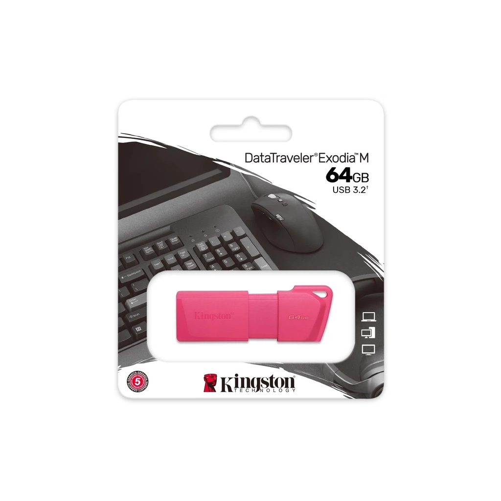 USB флеш накопичувач Kingston 64GB DataTraveler Exodia M Pink USB 3.2 Gen 1 (KC-U2L64-7LN) - фото 4 USB флеш накопичувач Kingston 64GB DataTraveler Exodia M Pink USB 3.2 Gen 1 (KC-U2L64-7LN) - фото 4