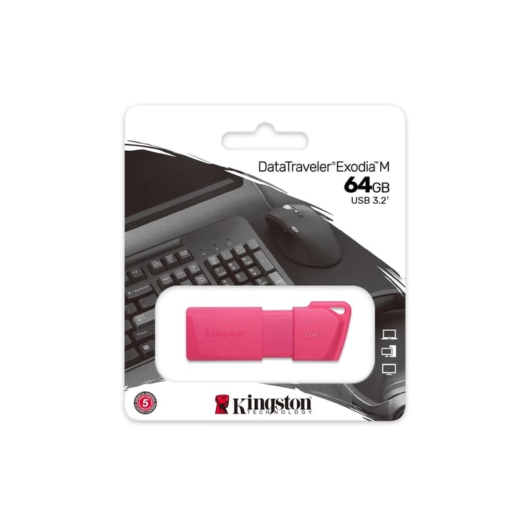 USB флеш накопичувач Kingston 64GB DataTraveler Exodia M Pink USB 3.2 Gen 1 (KC-U2L64-7LN) - фото 4