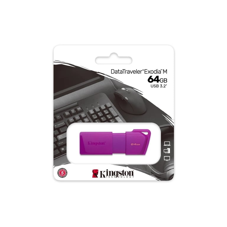 USB флеш накопичувач Kingston 64GB DataTraveler Exodia M Purple USB 3.2 Gen 1 (KC-U2L64-7LP) - фото 4