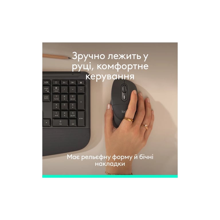 Мишка Logitech Signature Comfort Plus M850L Wireless/USB-C Graphite (910-007715) - фото 5