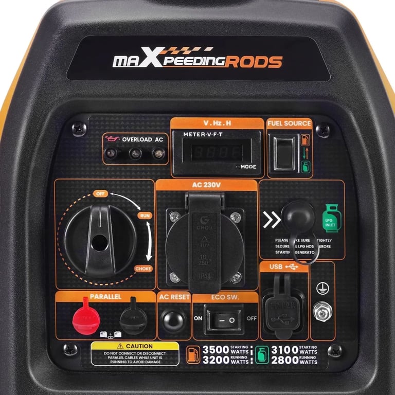Генератор maXpeedingRODS MXR3800DF, інверторний, газ/бензин, 3.2kW, ручний старт (MXR3800DF) - фото 4