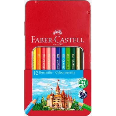 Олівці кольорові Faber-Castell Window Замок, металева коробка, 12 кольорів (115801) (27984) - фото 1