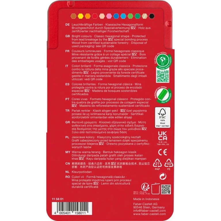 Олівці кольорові Faber-Castell Window Замок, металева коробка, 12 кольорів (115801) (27984) - фото 2