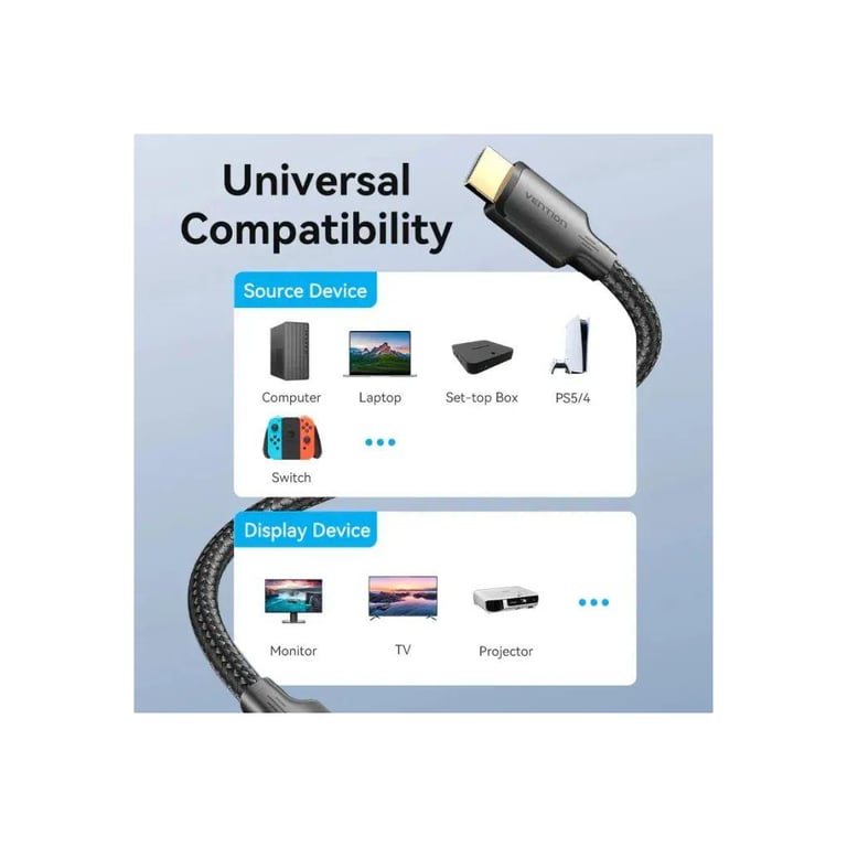 Кабель мультимедійний HDMI M to HDMI M 2.0m 4K60Hz black Vention (ALIBH) - фото 4