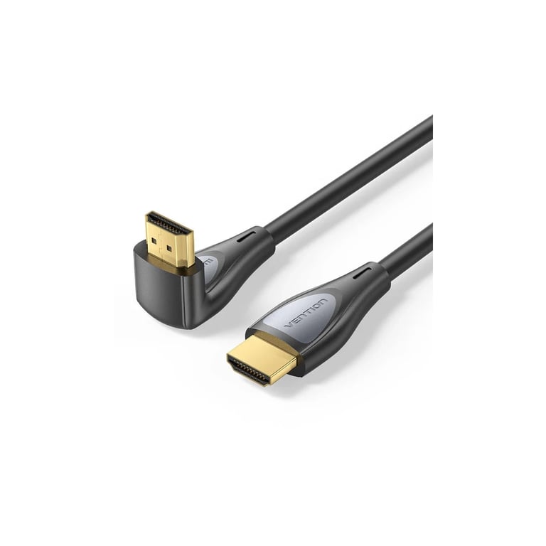 Кабель мультимедійний HDMI M to HDMI M 1.0m 4K60Hz 90° corner black Vention (ALRBF) - фото 1