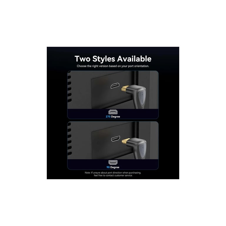 Кабель мультимедійний HDMI M to HDMI M 2.0m 4K60Hz 90° corner black Vention (ALRBH) - фото 6