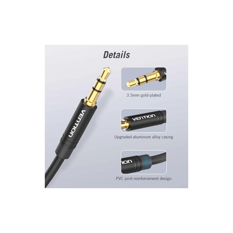 Кабель мультимедійний 3.5mm M to 2x3.5mm F 0.3m black Vention (BBWBY) - фото 2