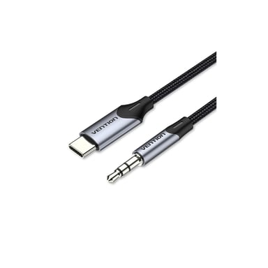 Кабель мультимедійний USB-C to 3.5mm M 1.0m gray Vention (BGKHF) - фото 1