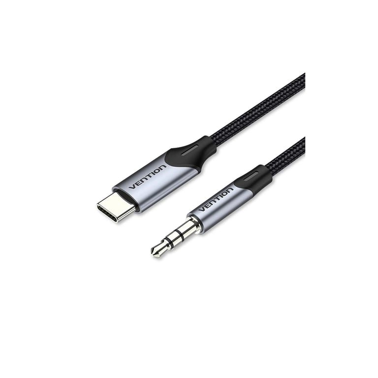 Кабель мультимедійний USB-C to 3.5mm M 1.0m gray Vention (BGKHF) - фото 1