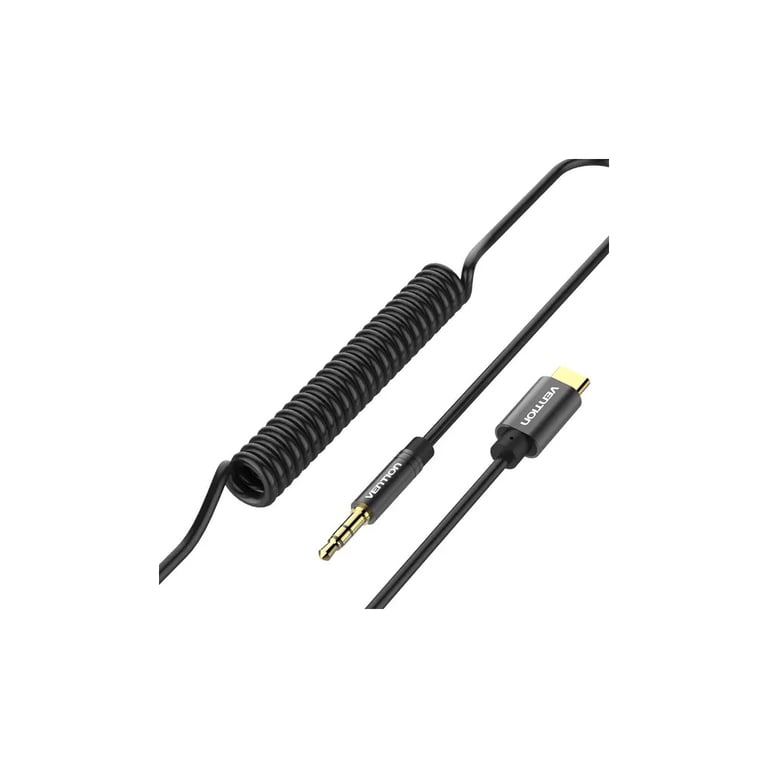 Кабель мультимедійний USB-C to 3.5mm M 1.0m black Vention (BGABF) - фото 1