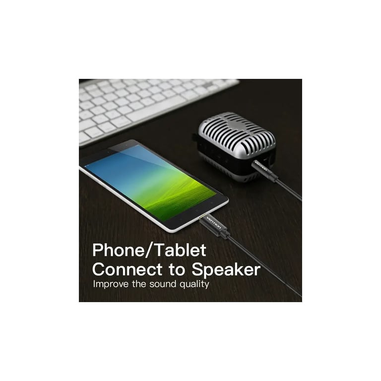 Кабель мультимедійний USB-C to 3.5mm M 1.0m black Vention (BGABF) - фото 5