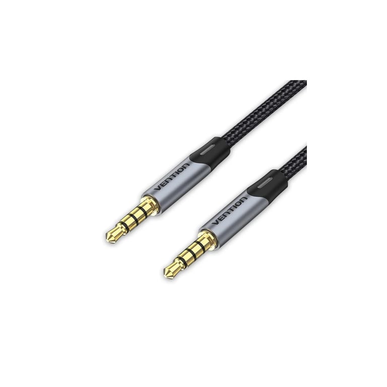 Кабель мультимедійний 3.5mm M to 3.5mm M 0.5m (4pin) gray Vention (BAQHD) - фото 1