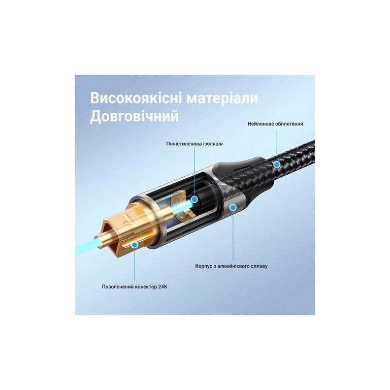 Кабель мультимедійний Optical Toslink 3.0m 5.1ch gray Vention (BAVHI) - фото 2