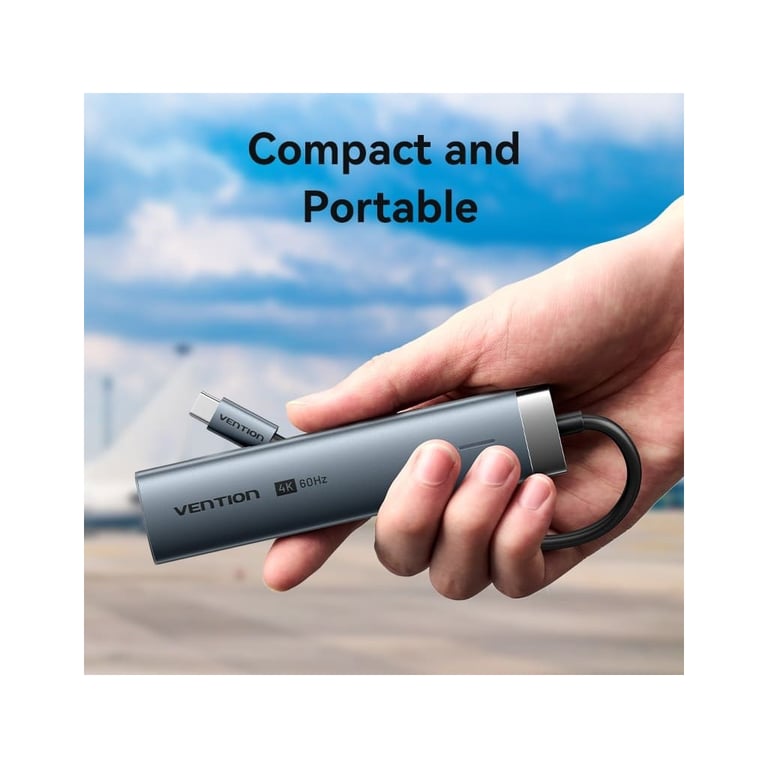 Концентратор Vention USB-C 5-in-1 3xUSB 3.0 + HDMI 4K60Hz + USB-C PD100W gray (TGMHB) - фото 9