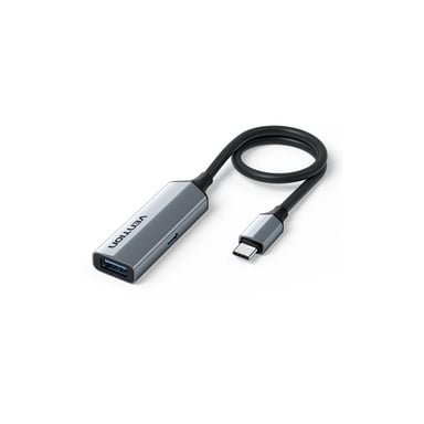 Концентратор Vention USB-C M to USB 3.2 AF + USB-C F PD 100W 10Gbps 0,15m gray (CCAHB) - фото 1