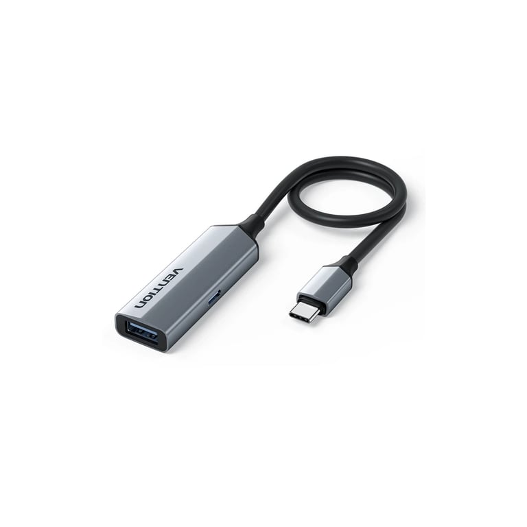 Концентратор Vention USB-C M to USB 3.2 AF + USB-C F PD 100W 10Gbps 0,15m gray (CCAHB) - фото 1