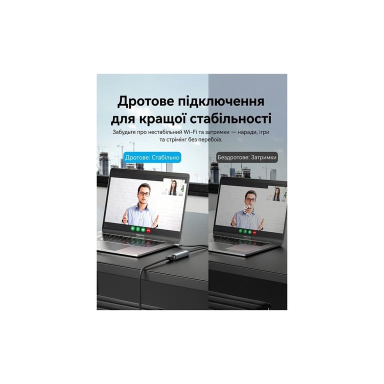 Перехідник USB-C to RJ45 Ethernet 2500Mbps gray Vention (CFTHB) - фото 6