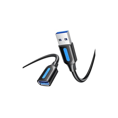 Дата кабель USB 3.2 AM/AF 1.5m 10Gbps PVC black Vention (CBOBG) - фото 1