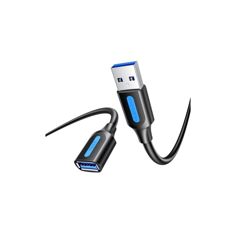 Дата кабель USB 3.2 AM/AF 1.5m 10Gbps PVC black Vention (CBOBG) - фото 1